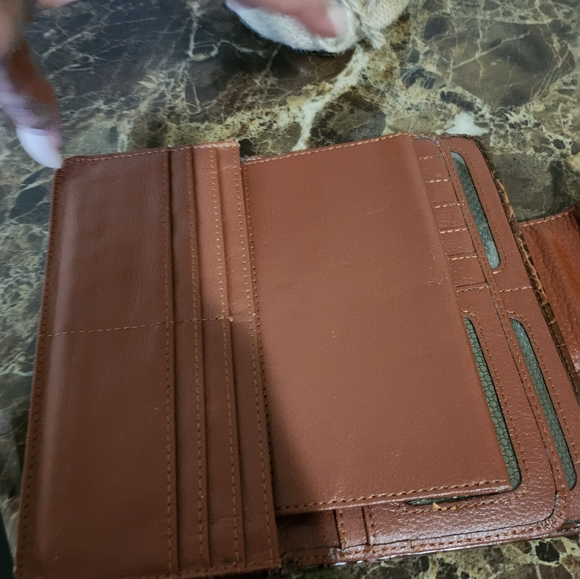 EUC Leather Wallet with Checkbook - Picture 6 of 8